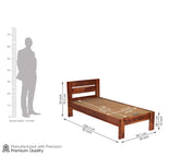 MoonWooden Sheesham Wood Single Size Bed Without Storage for Bedroom Living Room Home Wooden Palang for Hotel (Brown Finish)